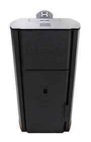 Centrala pe peleti Fornello Royal B BLACK 30 kw, complet echipat cu pompa de circulatie, vas expansiune, supapa de siguranta, buncar de peleti 30 kg, automatizare, culoare negru, pana la 200 mp