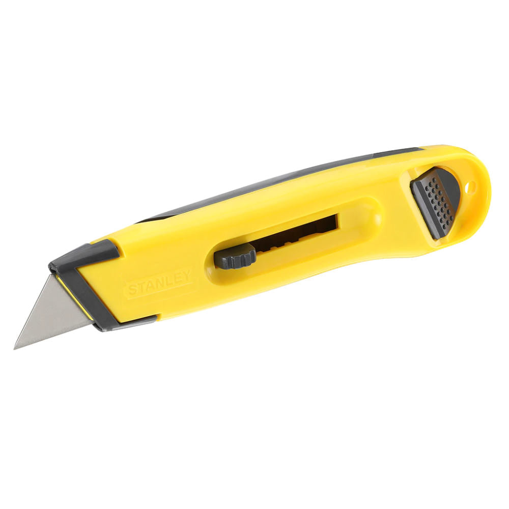 Stanley 0-10-088, Cutter cu lama retractabila, interlock, cu stocare de pana la 10 lame, 150mm + o lama trapezoidala 19x62mm