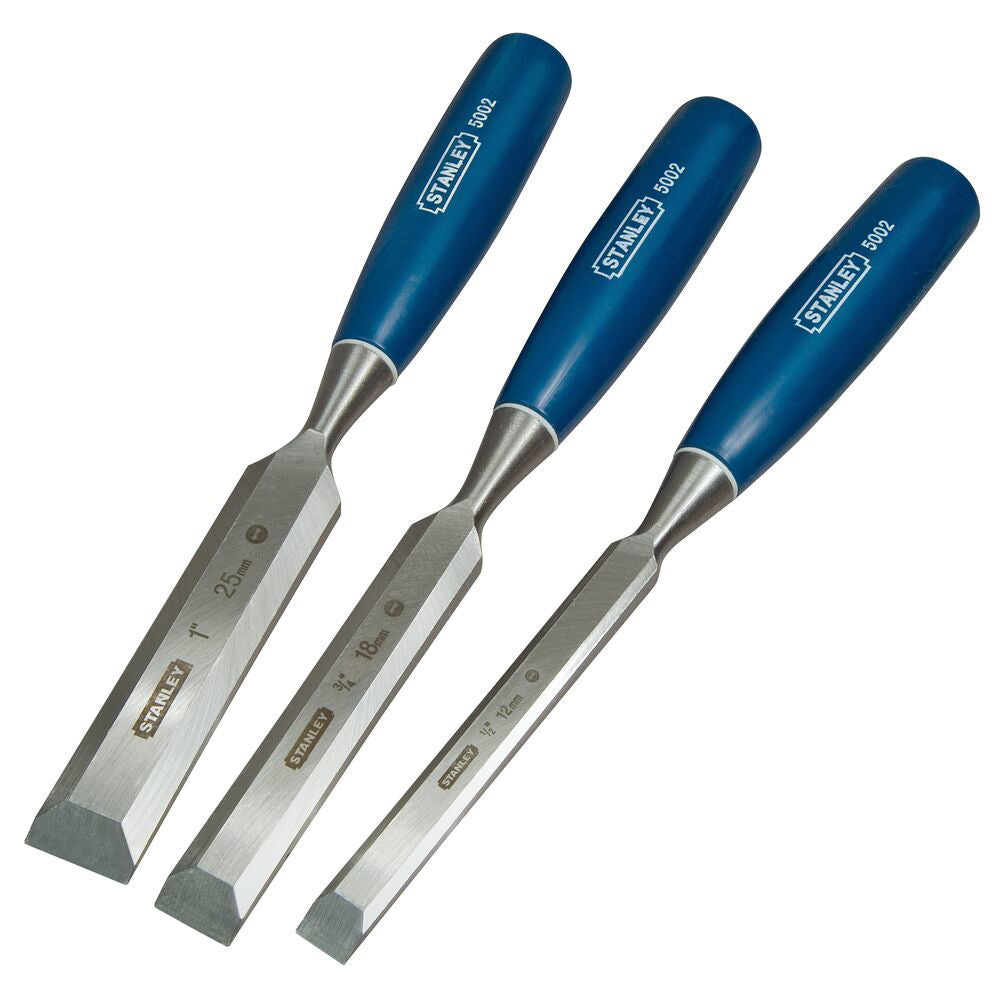 Cumpara acum set 3 dalte 5002 pentru lemn, 12, 18 si 25mm, blister, Stanley de la Mesterul Minune