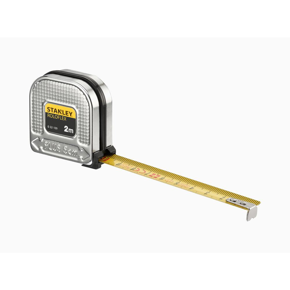 Stanley 0-32-109, ruleta roloflex 2m, sistem de banda Push Pull, 2m x 16mm, blister