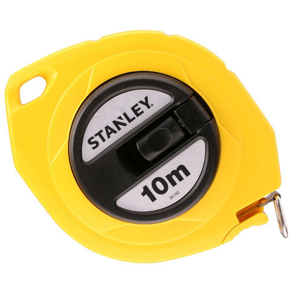 Stanley 0-34-102, ruleta inchisa cu banda de otel 10m, carlig pliabil, lama protejata, manivela pentru mulinare, 10m x 10mm, blister