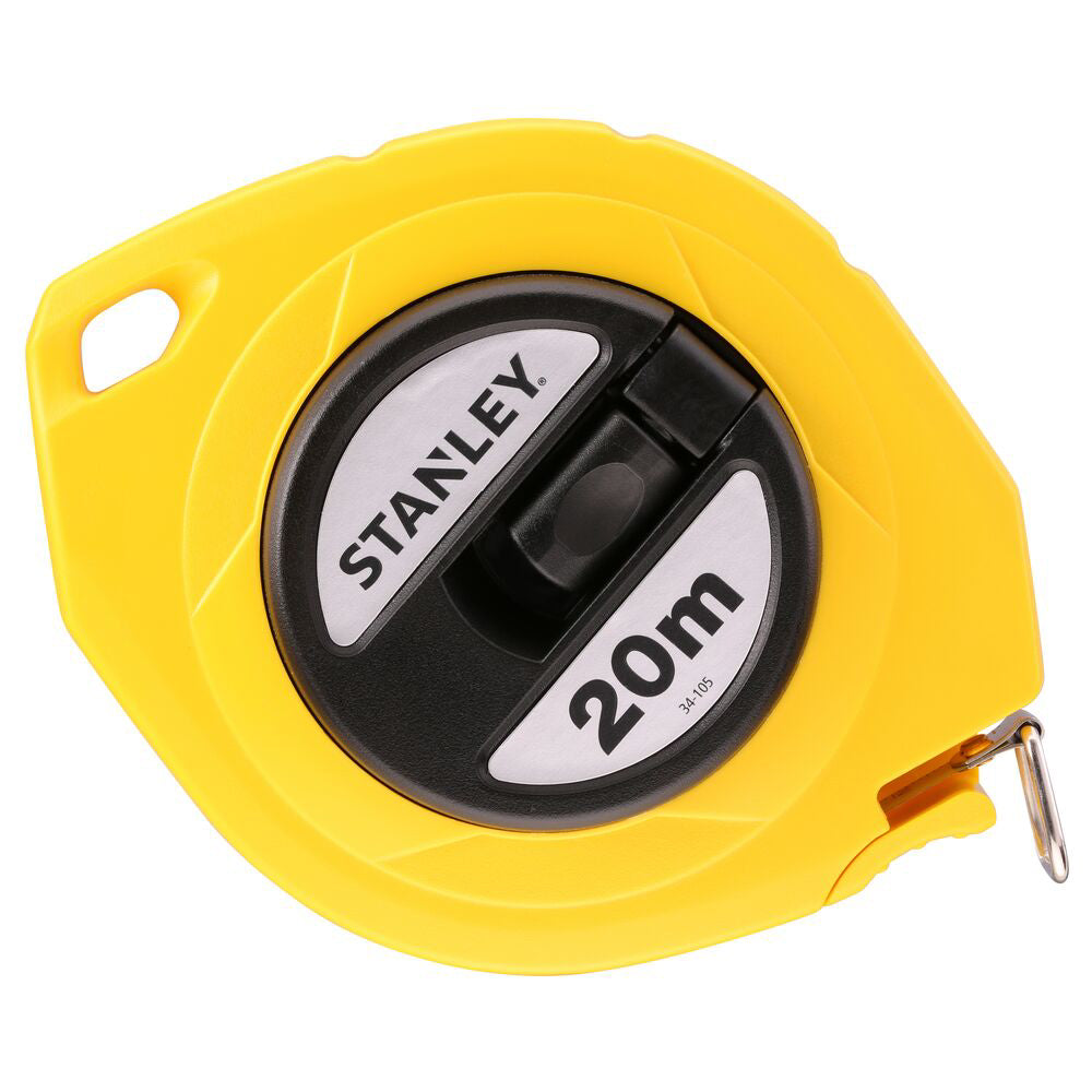 Stanley 0-34-105, ruleta inchisa cu banda de otel 20m, carlig pliabil, lama protejata, manivela pentru mulinare, 20m x 10mm, blister
