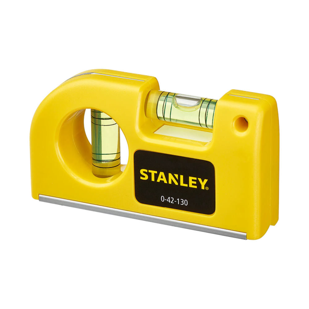 Stanley 0-42-130, nivela magnetica de buzunar, 8.7 cm, 2 fiole, blister
