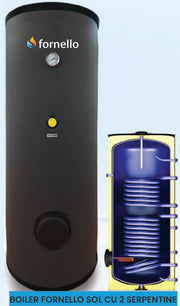 Boiler cu 2 serpentine FORNELLO SOL 800 LT 2S, pentru centrala