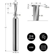 Freza pentru filete M1, Datron 00680010E, 0.72x3.0mm