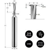 Freza pentru filete M2.2, Datron 00680022E, 1.54x3.0mm