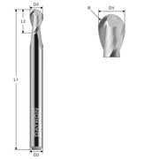 Cumpara acum Freza cu varf rotund, Datron 2 caneluri, 3.0x3.0mm, Datron DG2 0068401 de la Mesterul Minune