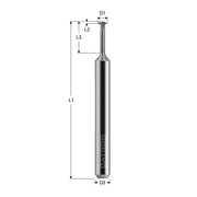 Freza pentru filetare 4 caneluri, Datron 0068419, 1.4x0.10x3.0mm