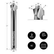Freza cu raza externa, Plexiglas, 3 caneluri, Datron 00685710, R 1.0, 4.0x1.0x6.0mm