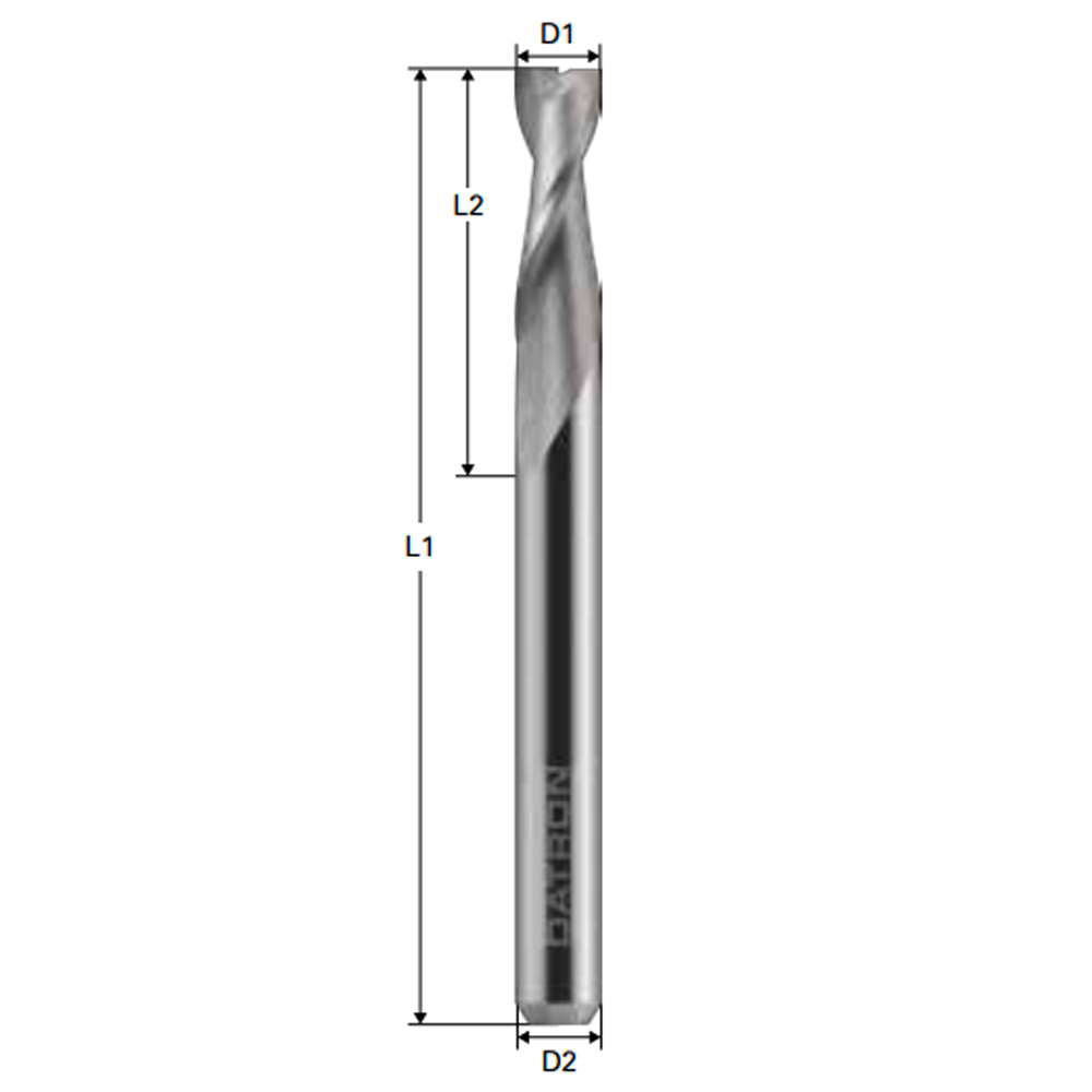 Freza cu 2 caneluri, Datron 0068620, 2.0x8.0x3.175mm