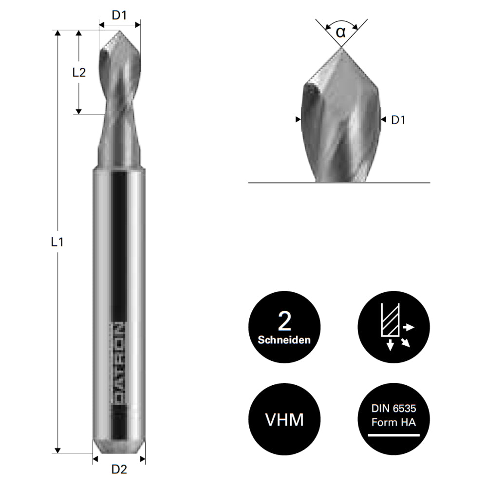 Cumpara acum Freza canale V, Datron a=60, 10.0x16.0x10.0mm, Datron DG2 0068799A de la Mesterul Minune