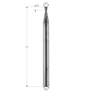 Freza pt. otel, X.CEED, 2 caneluri, Datron 0078016S, 1.6x1.4x3.0mm