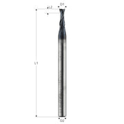 Freza pt. otel, X.CEED, 2 caneluri, Datron 0078022K, 2.2x5.0x3.0mm