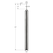 Freza de adancime, Toric Cut 2, caneluri, Datron 00781005, 0.5x0.75x3.0mm