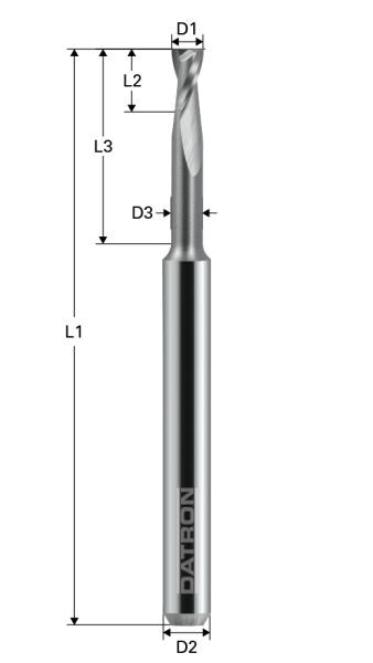 Freza de adancime, Toric Cut, 2 caneluri, Datron 00781025, 2.5x3.5x3.0mm