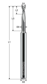 Freza de adancime, Toric Cut, 2 caneluri, Datron 00781025, 2.5x3.5x3.0mm