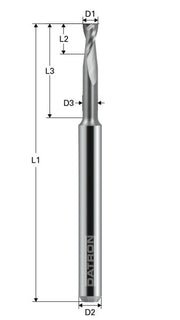 Freza de adancime, Toric Cut, 2 caneluri, Datron 00781036, 6.0x20.0x6.0mm
