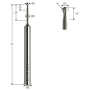 Freza cu varf rotund, Datron 00782011, Toric Cut, 1.0x1.5x3.0mm