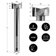 Freza etajata frontala, Plexiglas, Datron 0078444, R 1.0, 14.0x6.0x8.0mm