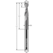 Freza cu varf rotund, Datron 0078508, Toric Cut, raza 4.0, 8.0x8.0mm