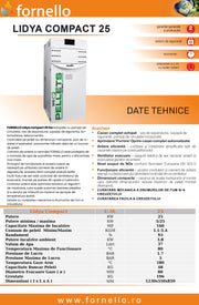 Centrala termica pe peleti Fornello Lidya Compact 25 kW, echipata cu
