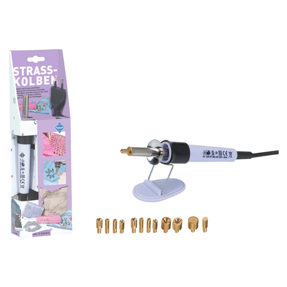 Pebaro 0250, Set pentru aplicare strasuri, 12 varfuri