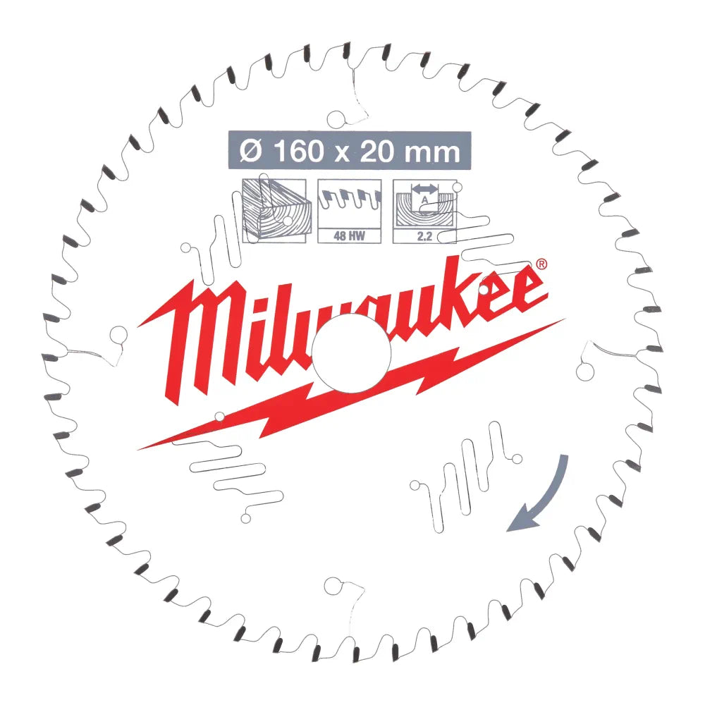 Cumpara Milwaukee 4932471291 PANZA CIRCULAR PT. LEMN CSB P W 160x20x2.2x48 ATB de la Mesterul Minune