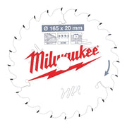 Cumpara Milwaukee 4932471294 PANZA CIRCULAR PT. LEMN CSB P W 165x20x2.2x24 ATB de la Mesterul Minune