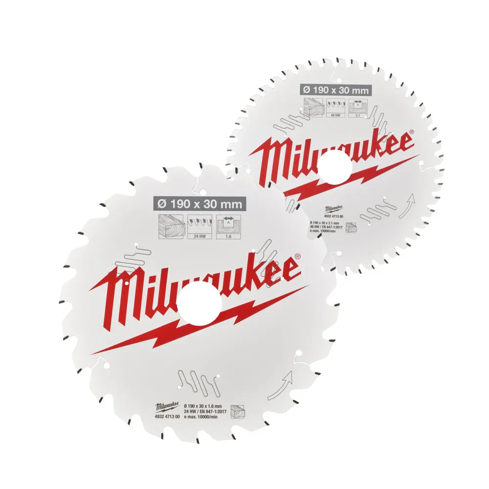 Cumpara Milwaukee 4932479574 SET 2 PANZE CIRCULAR 190x24T/48T de la Mesterul Minune