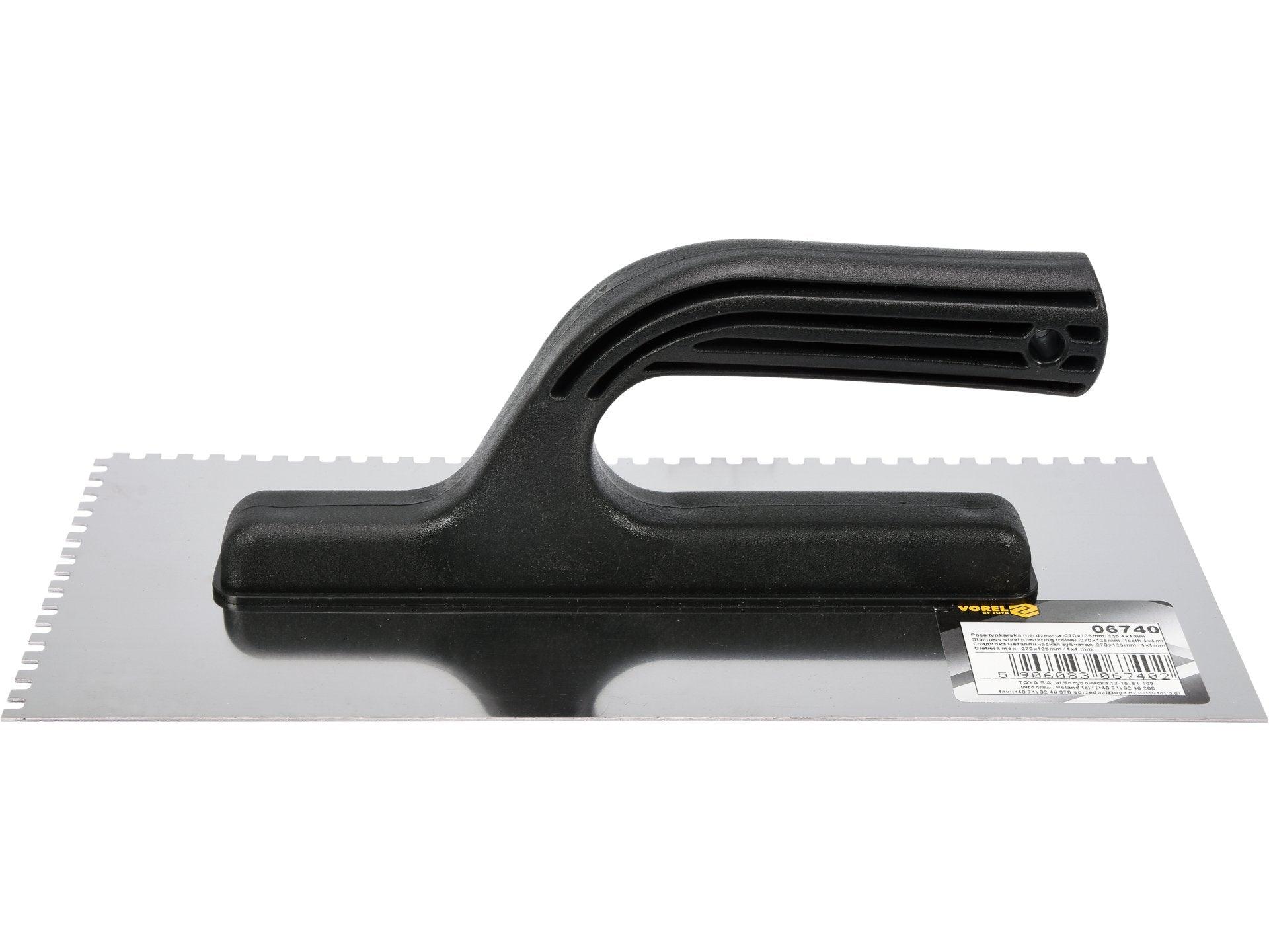 GLETIERĂ INOX CRESTATĂ 270X125MM, 4X4MM VOREL 06740