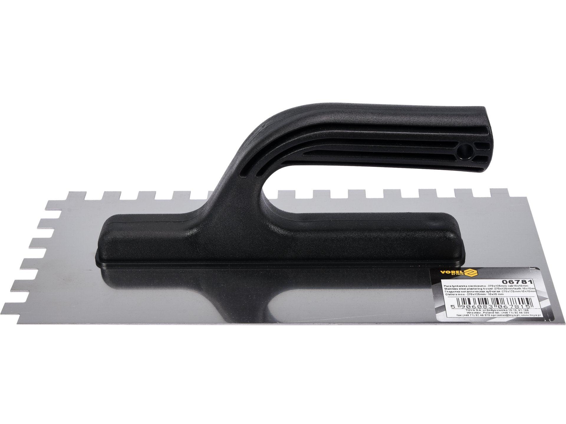 GLETIERĂ INOX CRESTATĂ 270X125MM, 10X10MM VOREL 06781