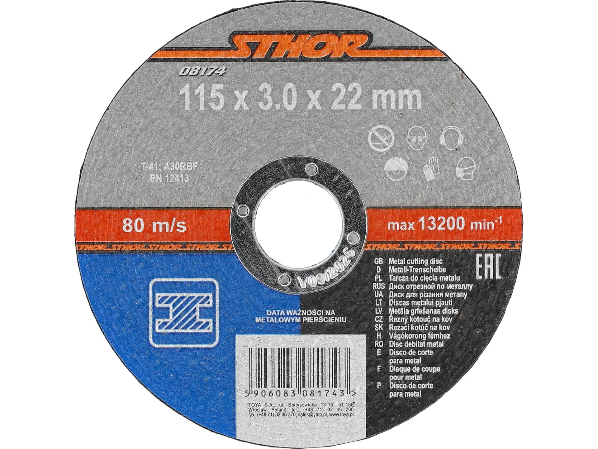DISC DEBITAT METALE 115X3X22.2MM, STHOR STHOR 08174