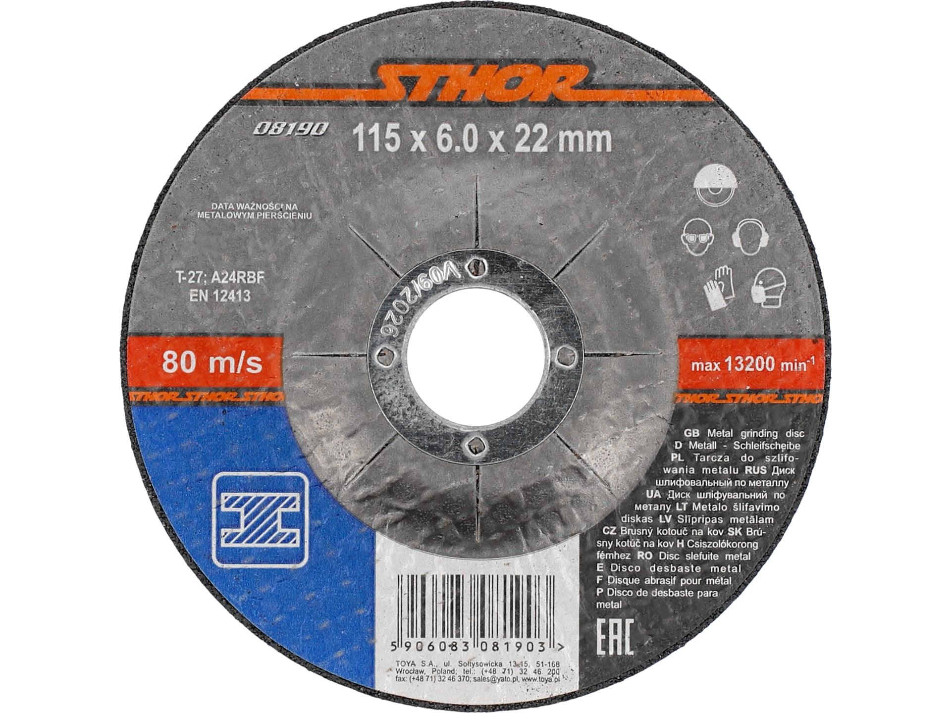 DISC ȘLEFUIT METALE 115X6X22.2MM, STHOR STHOR 08190