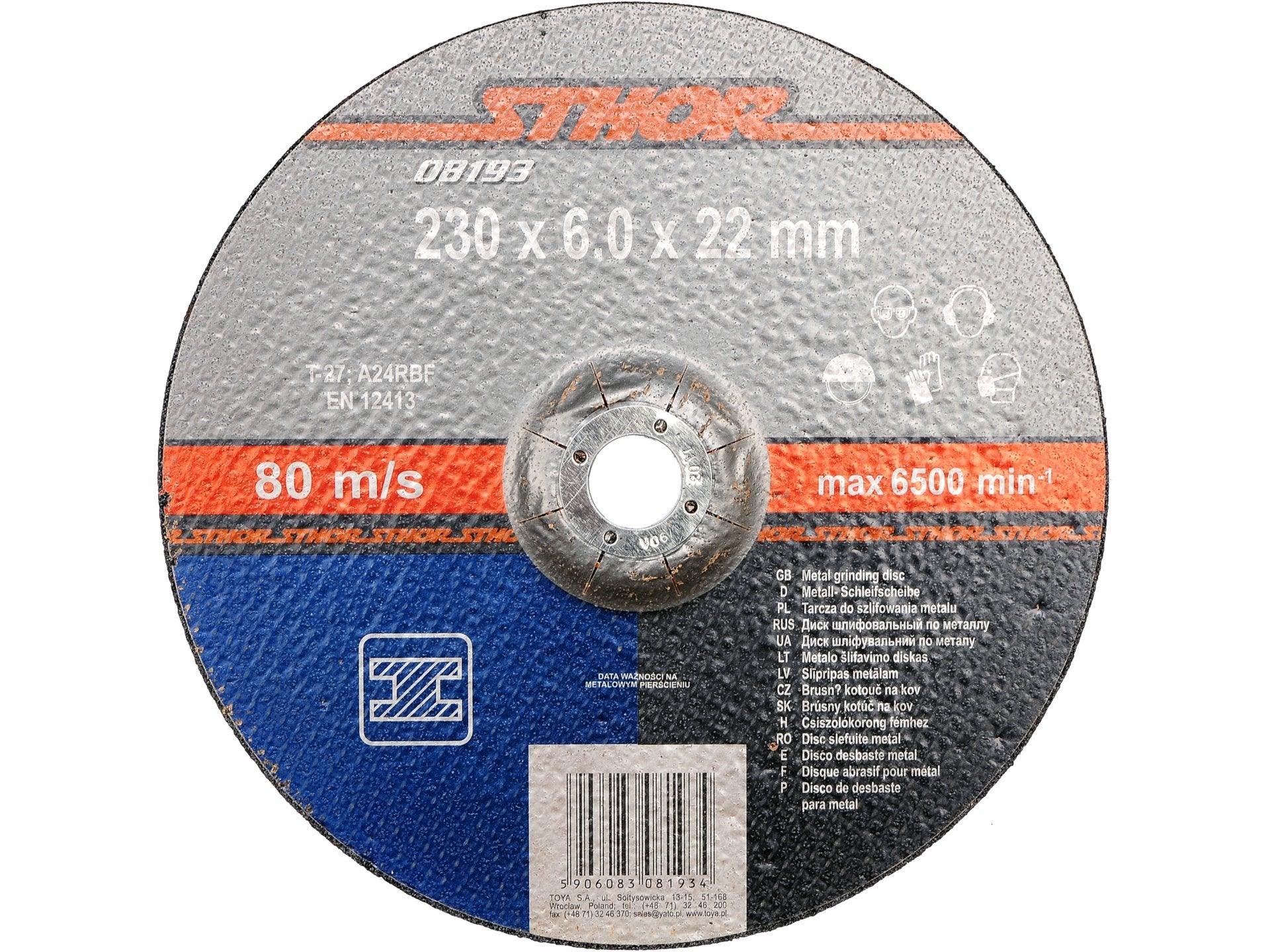 DISC ȘLEFUIT METALE 230X6X22.2MM, STHOR STHOR 08193