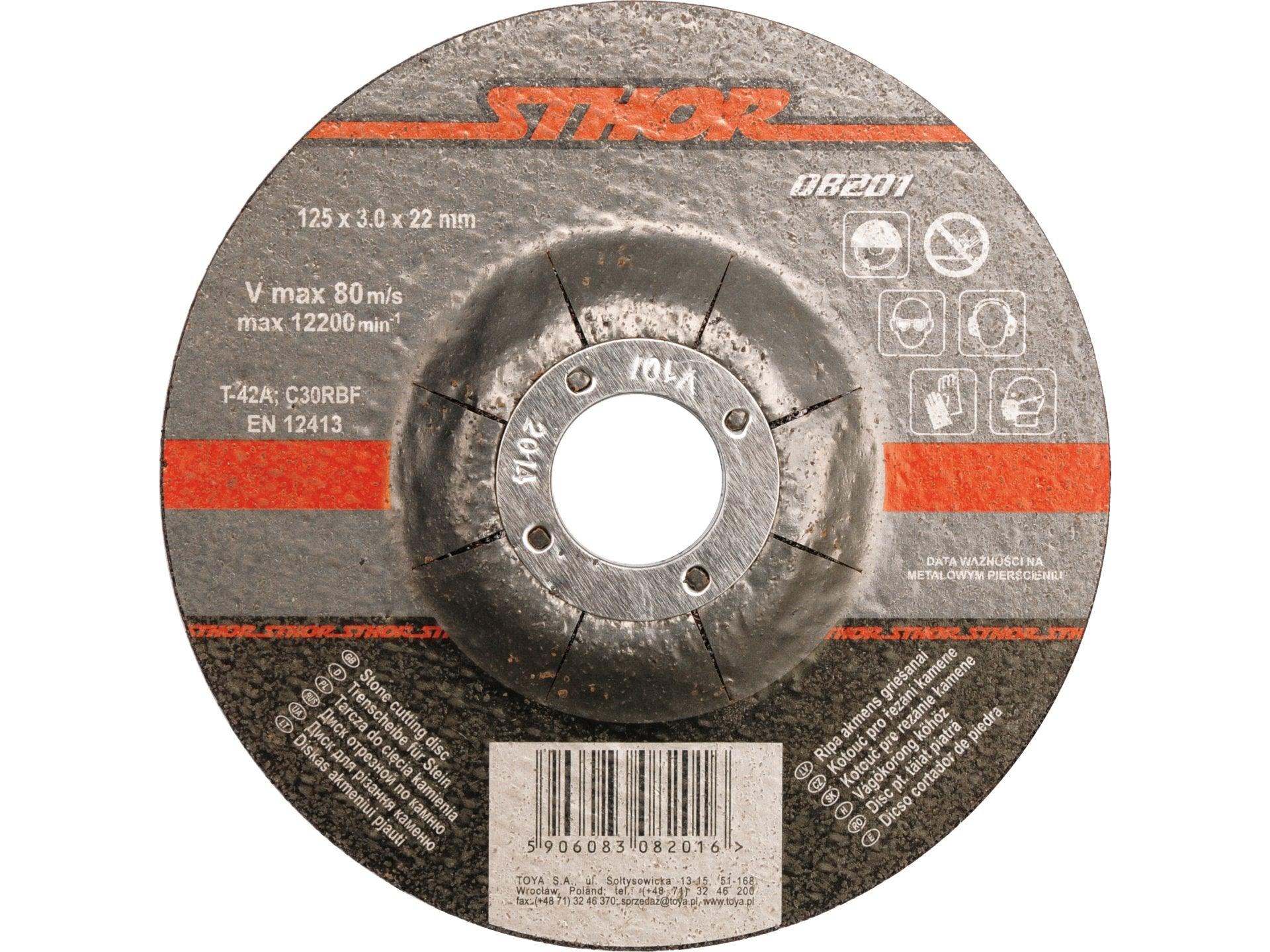 DISC TĂIAT PIATRĂ 125X3X22MM, STHOR STHOR 08201