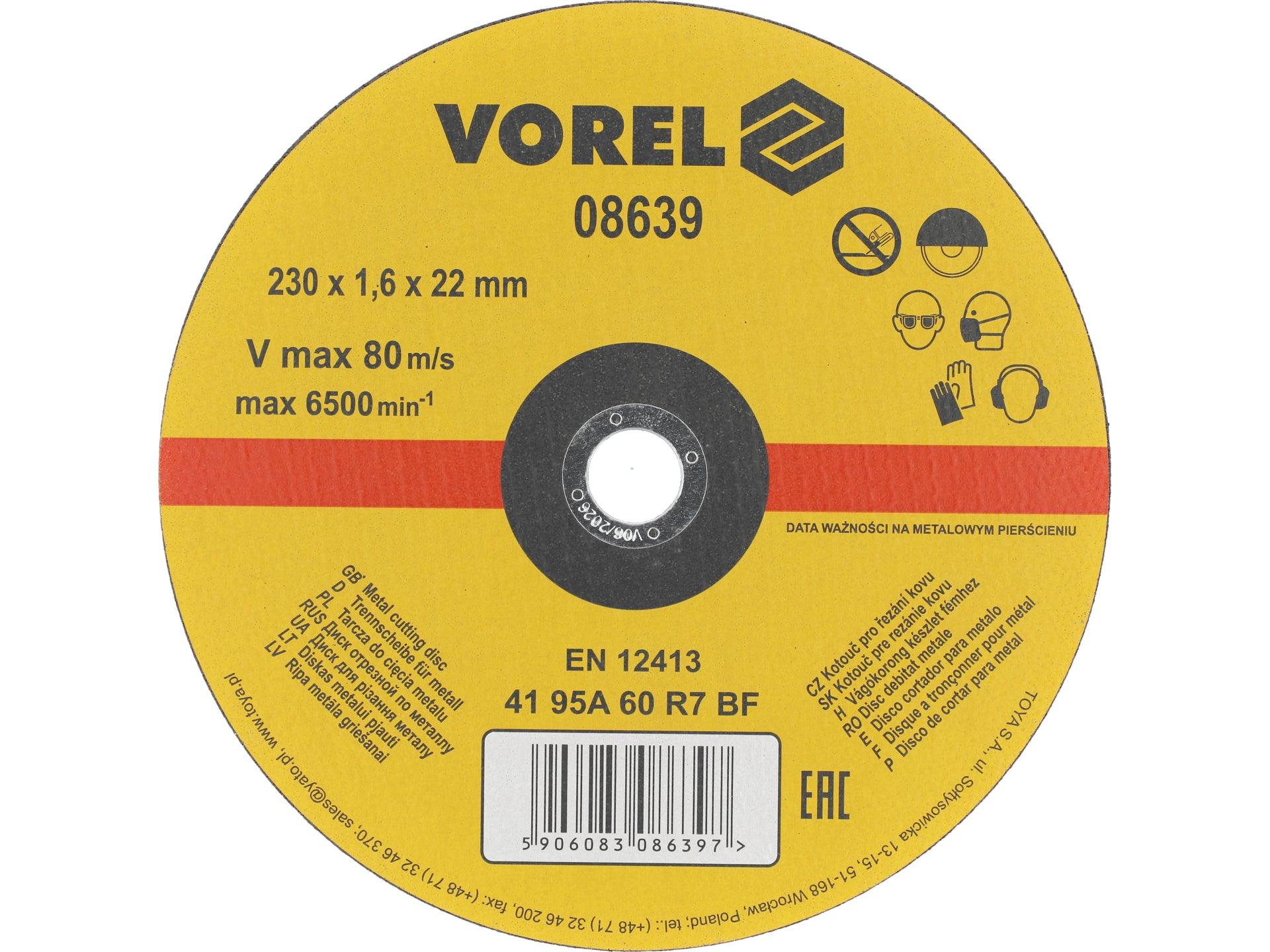 DISC DEBITAT METALE 230X1,6X22MM VOREL 08639