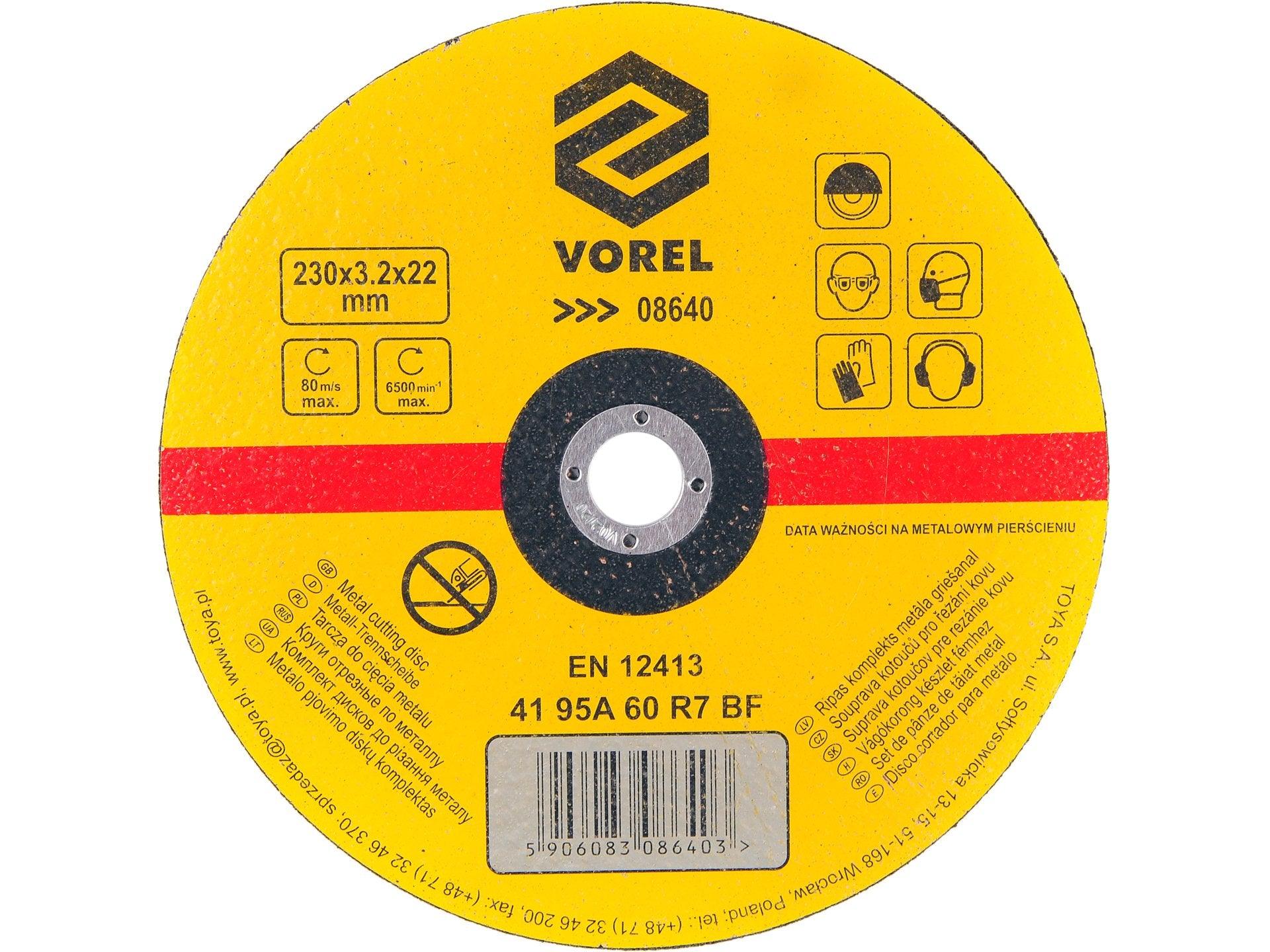 DISC TĂIERE METAL 230X3,2X22MM VOREL 08640