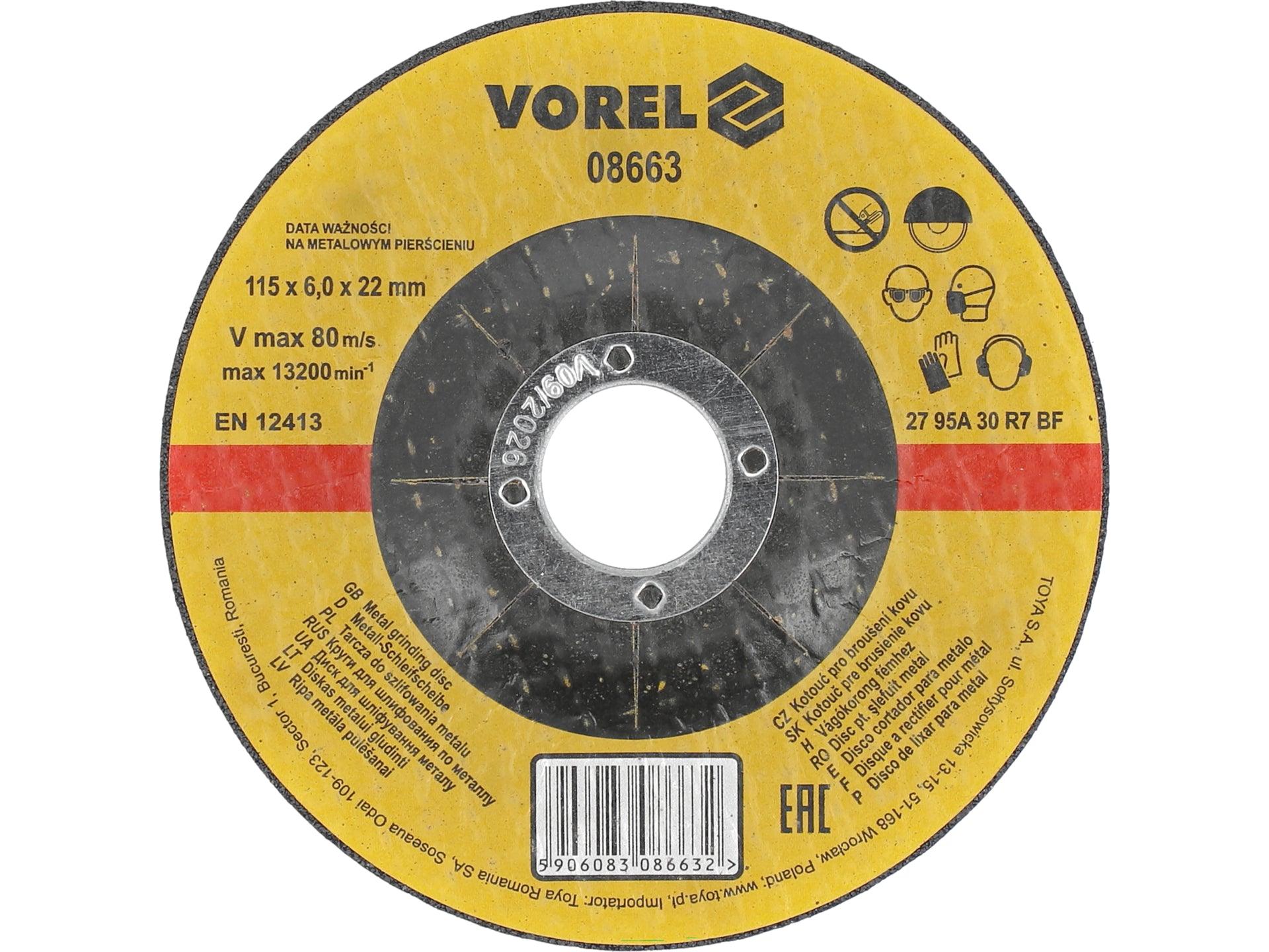 DISC ȘLEFUIT METAL 115X6X22MM VOREL 08663