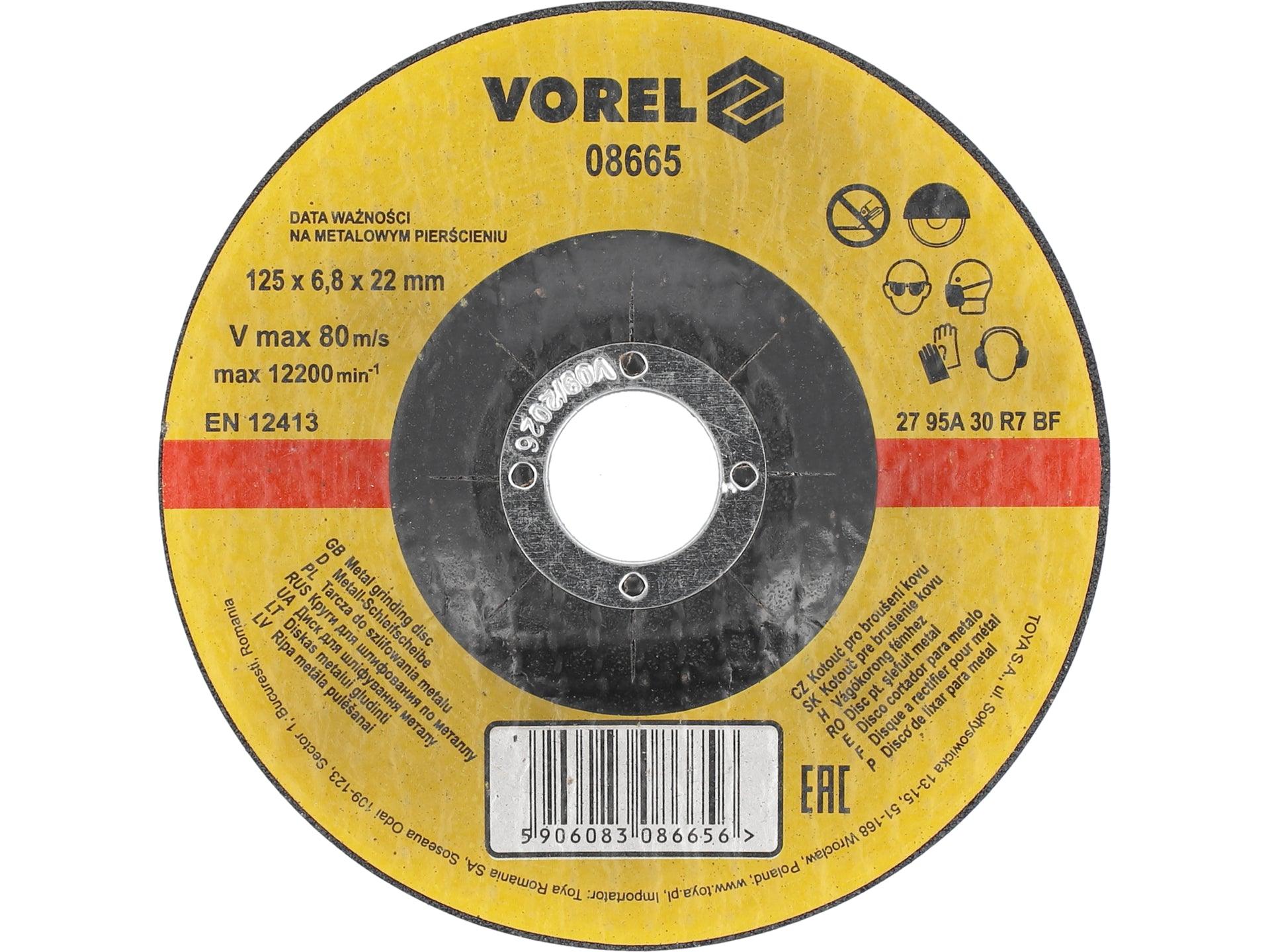 DISC ȘLEFUIT METAL 125X6,8X22MM VOREL 08665