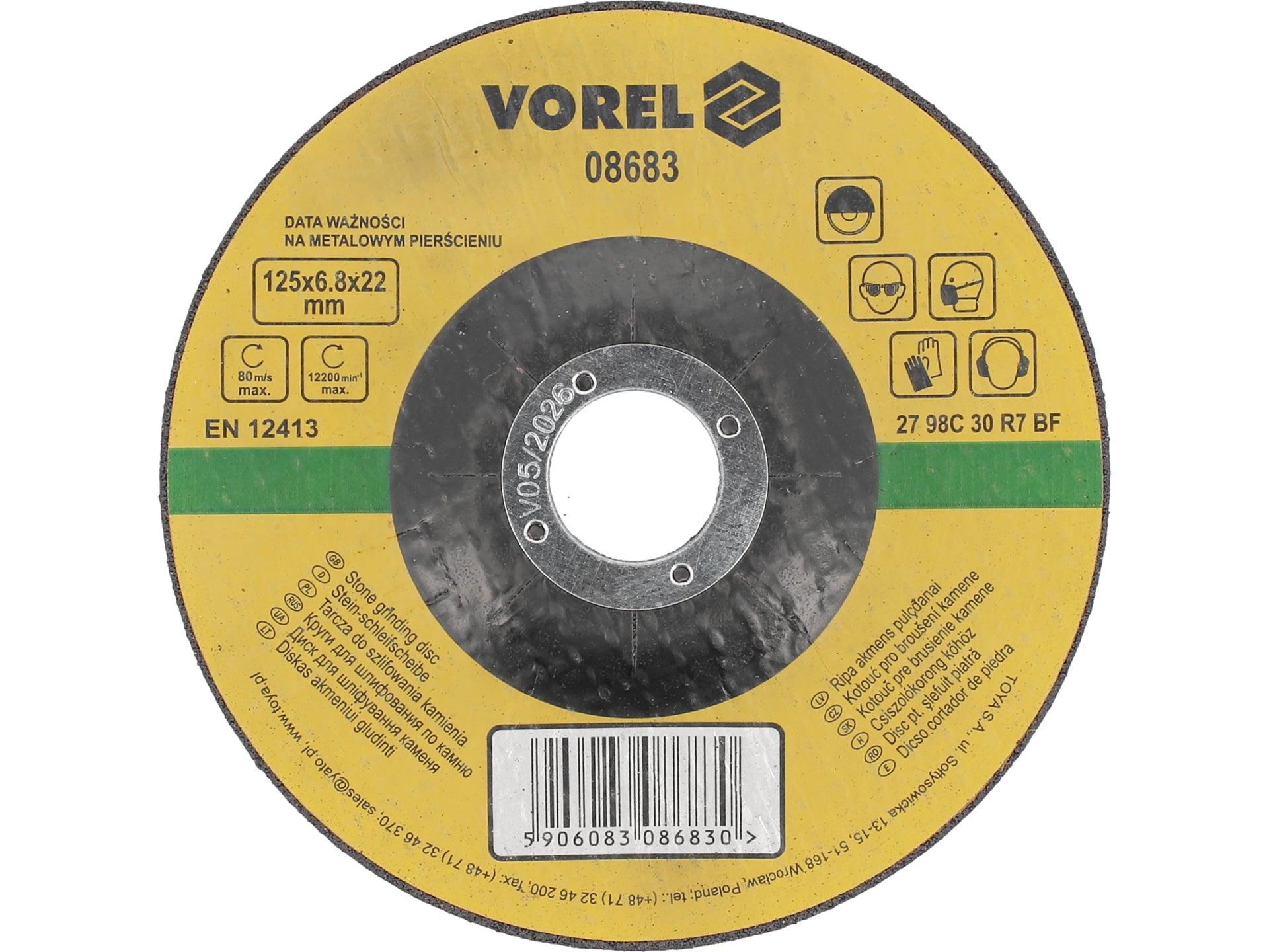 DISC TĂIAT PIATRĂ 125X6,8X22MM VOREL 08683