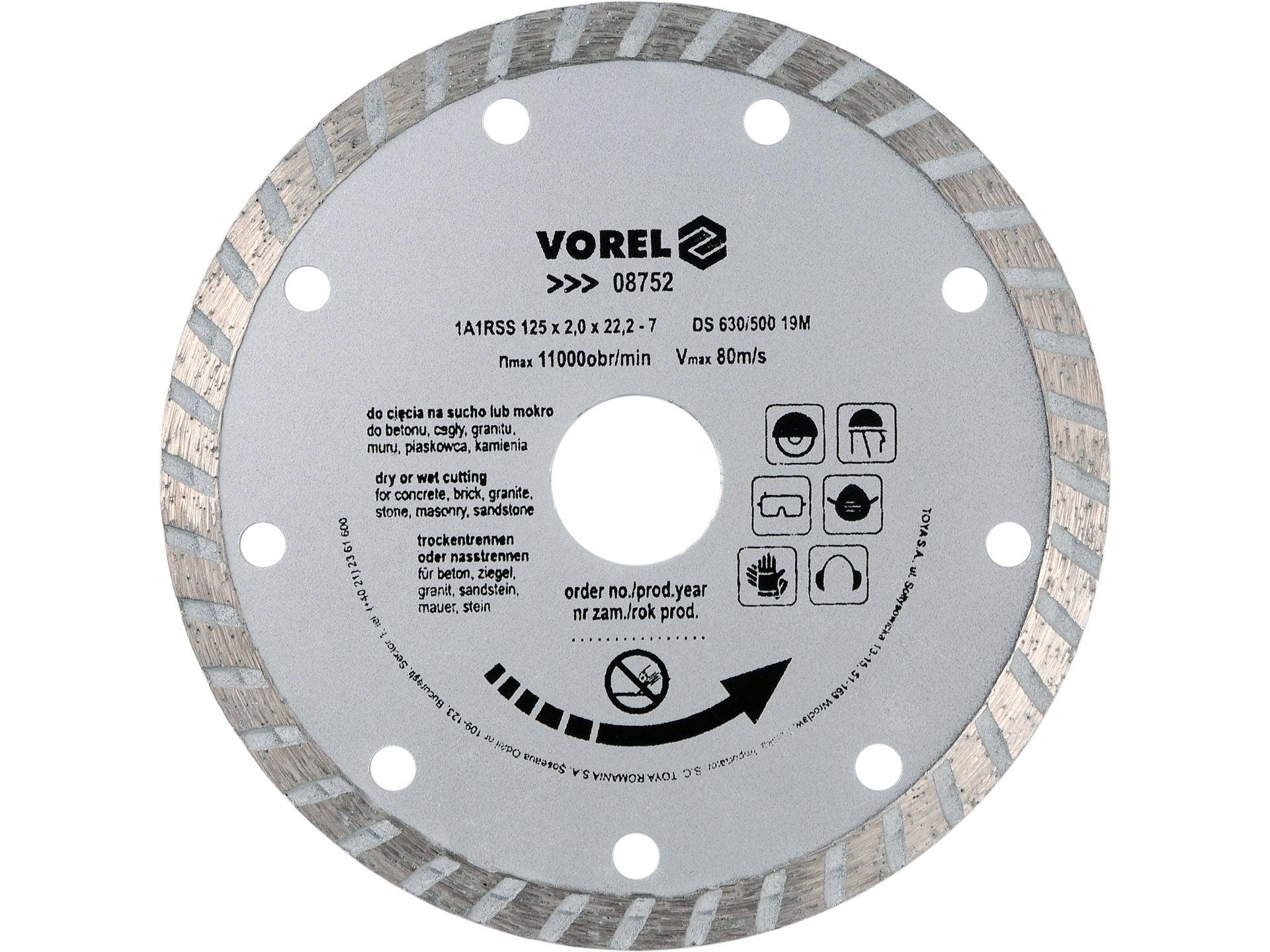 DISC DIAMANTAT TURBO 125MM DISC DIAMANTAT TURBO 125 MM VOREL 08752