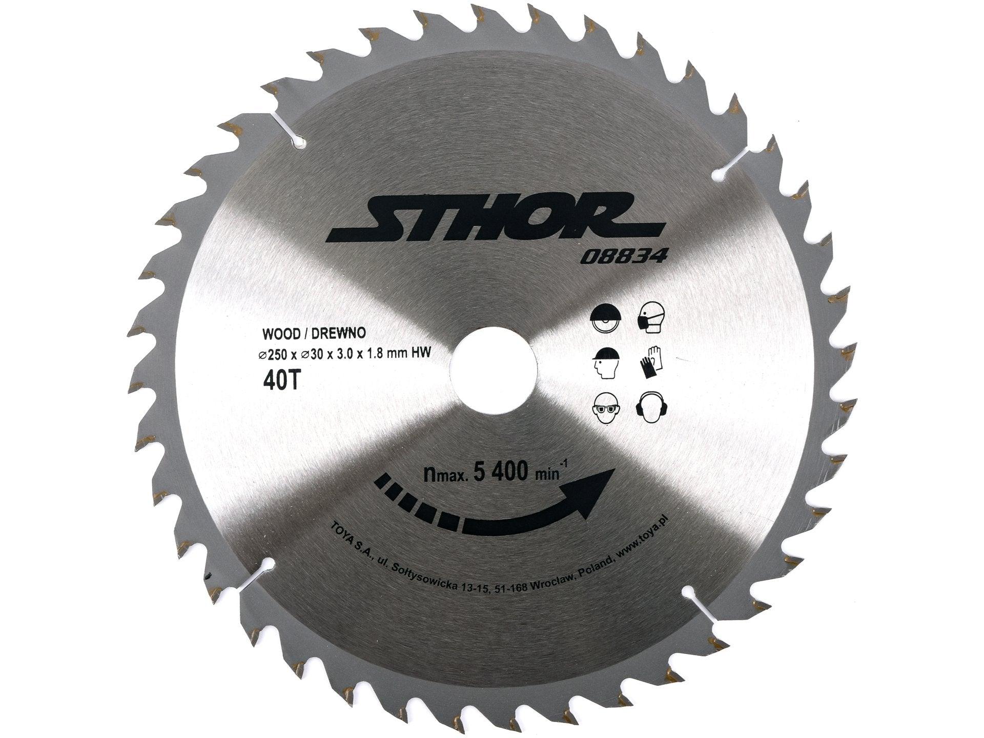 DISC CIRCULAR PENTRU LEMN 250X30X3.0MM T40 STHOR 08834