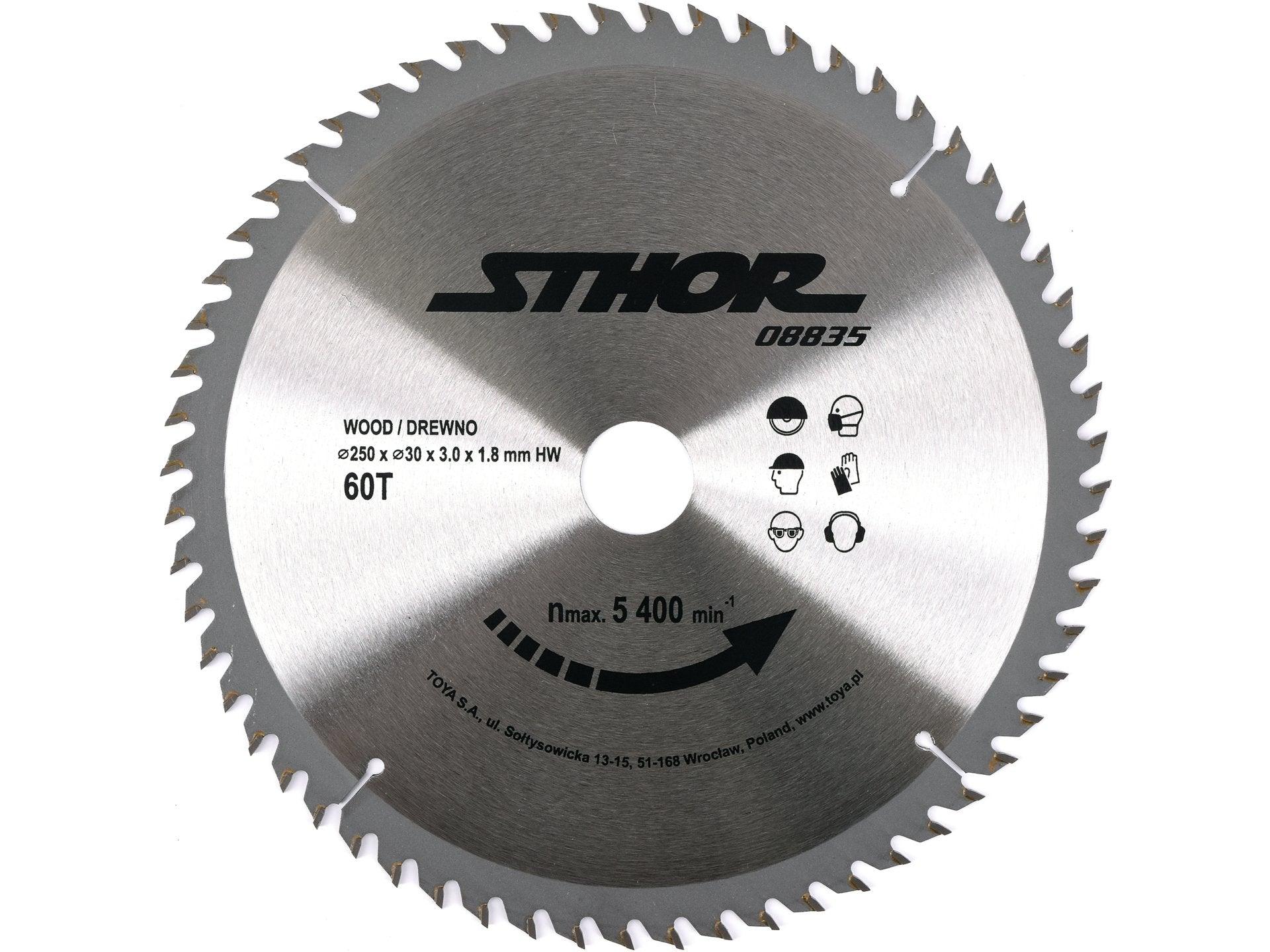 DISC CIRCULAR PENTRU LEMN 250X30X3.0MM T60 STHOR 08835