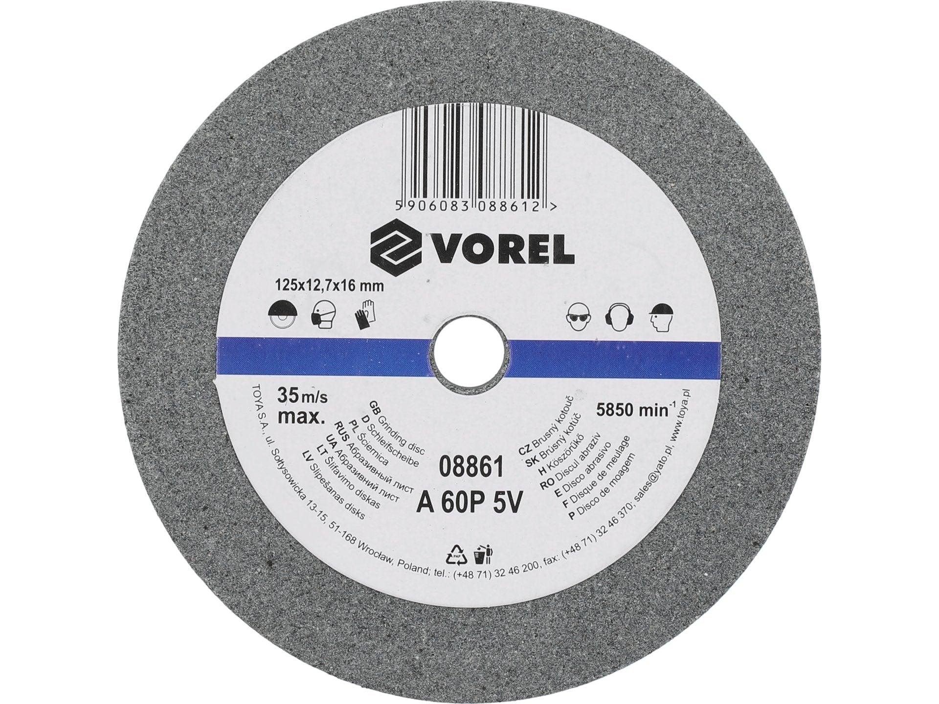 DISC ABRAZIV PENTRU POLIZOR DE BANC 125X12.7X17MM VOREL 08861