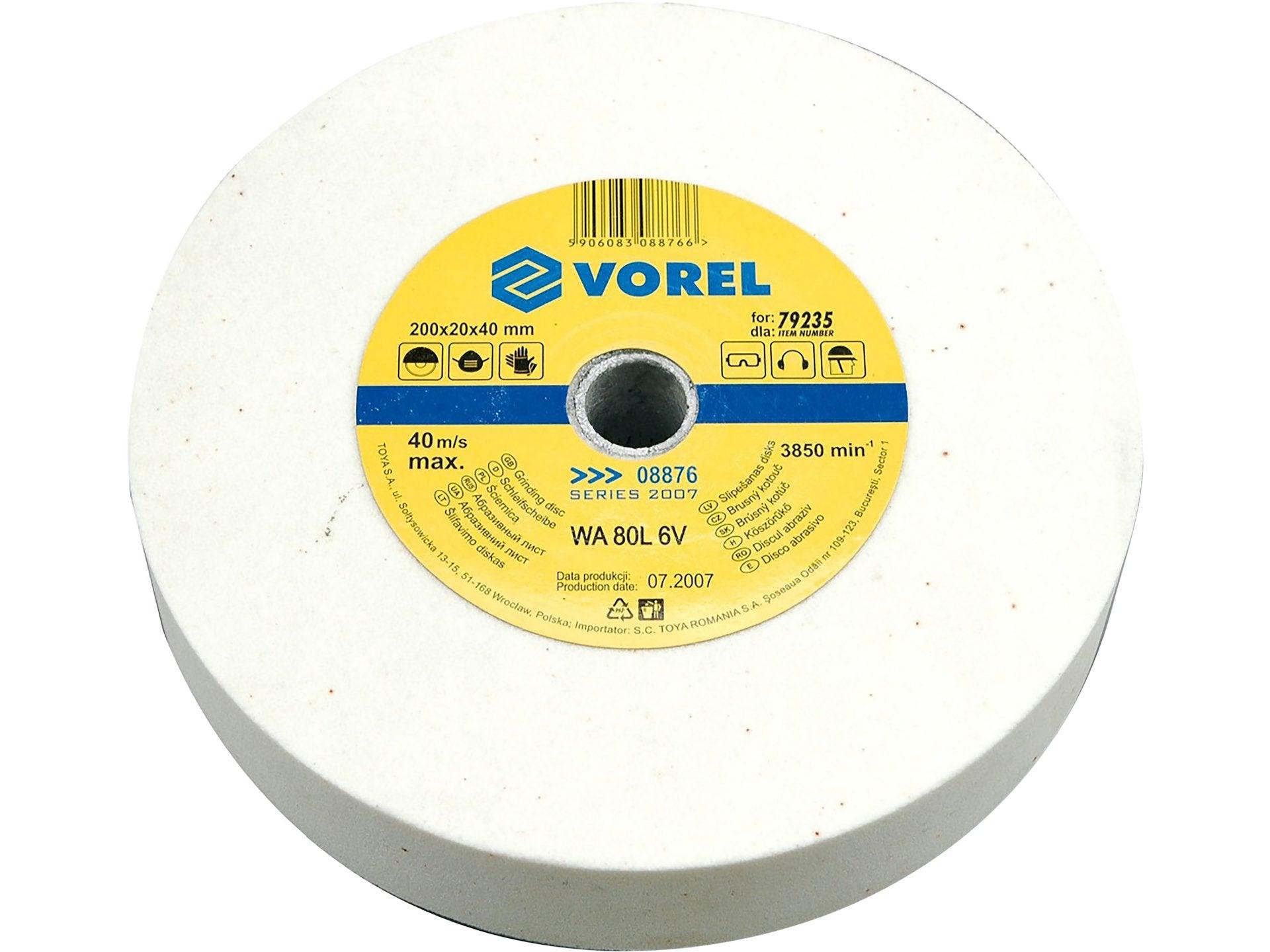 DISC ABRAZIV PENTRU POLIZOR DE BANC 200X20X40MM VOREL 08876