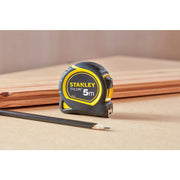 Stanley 1-30-697, ruleta Tylon 5m, tru-zero, protectie din cauciuc, anti-alunecare, 5m x 19mm