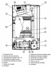 Centrala termica pe gaz conventionala Arca Pixel 25 F, 25 kW, kit