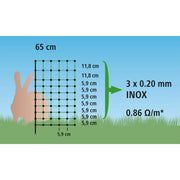Plasă gard electric pentru iepuri 50 m – 65 cm, verde/negru