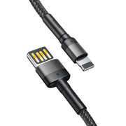 Cumpara acum Cablu USB Lightning (reversibil) Baseus Cafule 2.4A 1m (gri/negru) de la Mesterul Minune