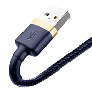 Cumpara acum Cablu USB Lightning Baseus Cafule 1.5A 2m (auriu și albastru marin) de la Mesterul Minune